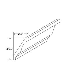 Evercraft Cabinetry Shaker Gray - Crown Moulding - 96"L X 2-3/4"W X 5/8"D (Installation Height Is 2-1/8")