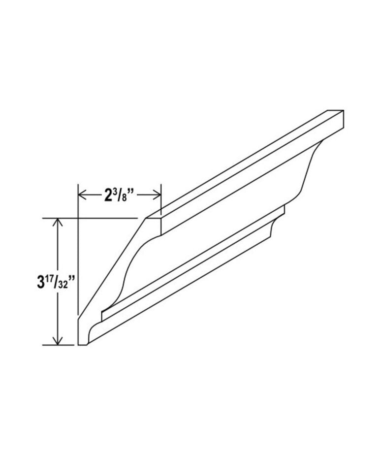 Evercraft Cabinetry Shaker Gray - Decorative Crown Moulding - 96'W x 4 3/8'H x 11/16"D