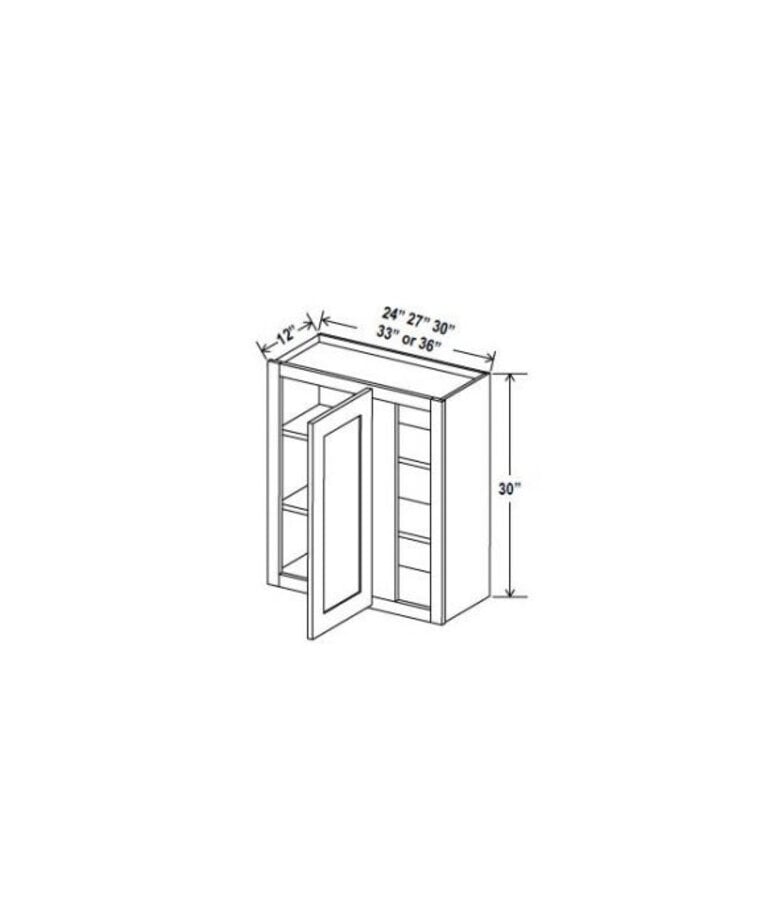 Evercraft Cabinetry Shaker Gray - Wall Blind Corner Cabinet - 27"W x 30"H x 12"D - 1D -2S