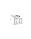 Evercraft Cabinetry Charleston White Base 24W - 1 Drawer 2 Door 1 Shelf