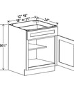 Evercraft Cabinetry Shaker White Base 15W - 1 Drawer 1 Door 1 Shelf