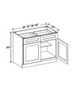 Evercraft Cabinetry Shaker White Base 30W - 1 Drawer 2 Door 1 Shelf