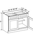 Evercraft Cabinetry Shaker White - Base Cabinet Double Door - 30"W X 24"D X 34-1/2"H With 2 Door, 2 Drawer And 1 Shelf
