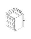 Evercraft Cabinetry Shaker White - Drawer Base Cabinet - 15"W X 24"D X 34-1/2"H With 3 Drawer