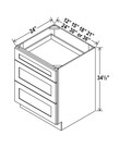 Evercraft Cabinetry Shaker White Base 30W - 3 Drawers