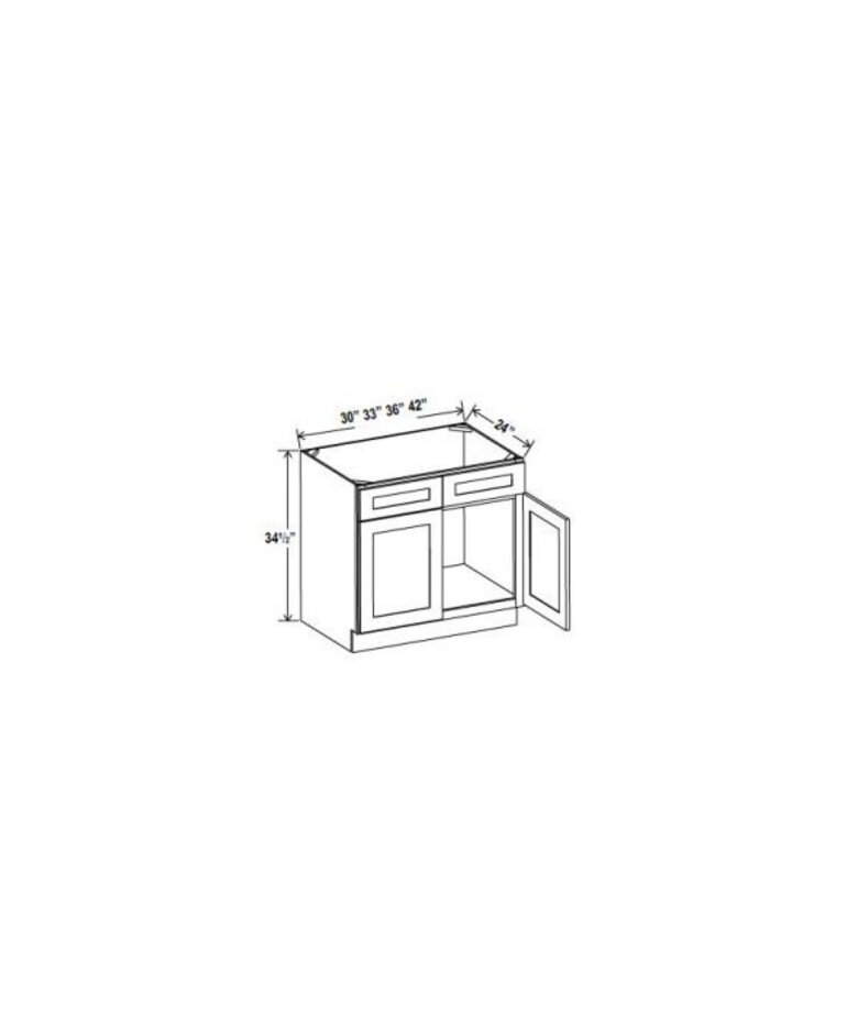 Evercraft Cabinetry Shaker White Sink Base 42W - 2 Doors