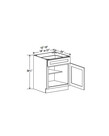 Evercraft Cabinetry Navy Blue Base 18W - 1 Drawer 1 Door 1 Shelf