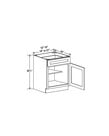 Evercraft Cabinetry Navy Blue - Base Cabinet - 18"W x 34-1/2"H x 24"D - 1D, 1Drw, 1S