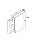 Evercraft Cabinetry Shaker White - Spice Pull Base Cabinet - 9"W X 34-1/2"H X 24"D