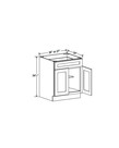 Evercraft Cabinetry Navy Blue Base 24W - 1 Drawer 2 Door 1 Shelf