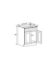 Evercraft Cabinetry Navy Blue - Base Cabinet - 24"W x 34-1/2"H x 24"D - 2D, 1Drw, 1S