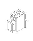 Evercraft Cabinetry Shaker White - Base Waste Basket Cabinet - 18"W X 34-1/2"H X 24"D
