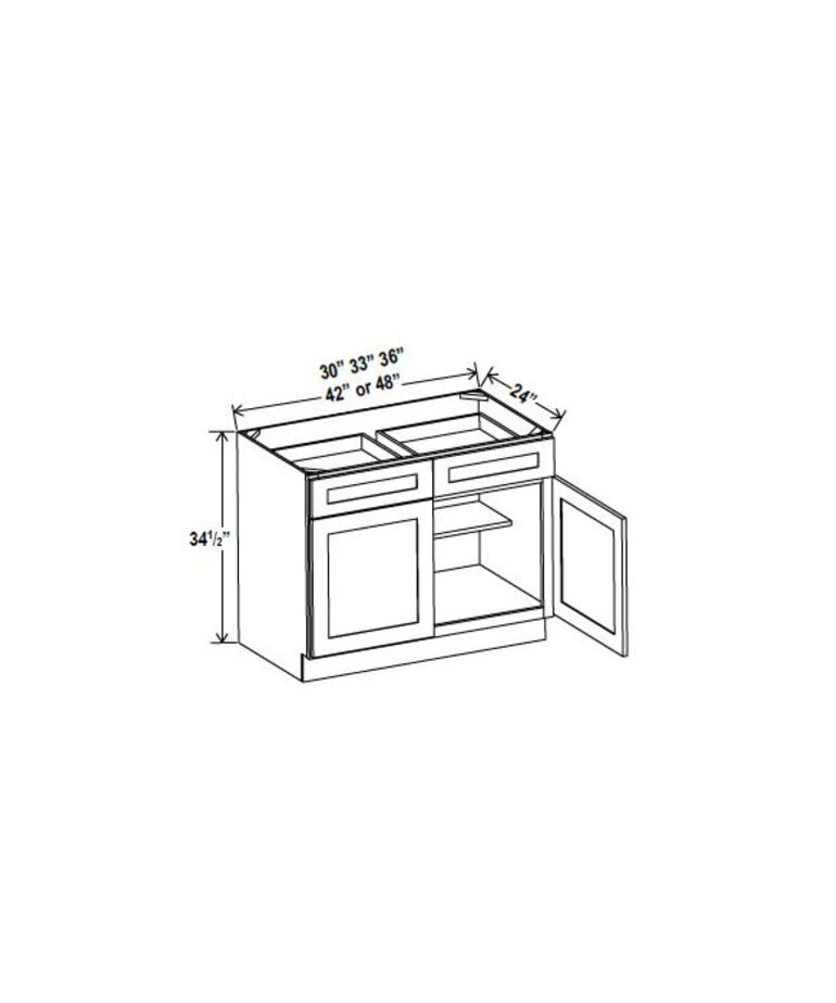 Evercraft Cabinetry Navy Blue Base 30W - 1 Drawer 2 Door 1 Shelf