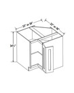 Evercraft Cabinetry Shaker White Lazy Susan 36x36 - 2 Doors