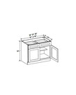 Evercraft Cabinetry Navy Blue Base 33W - 2 Drawer 2 Door 1 Shelf