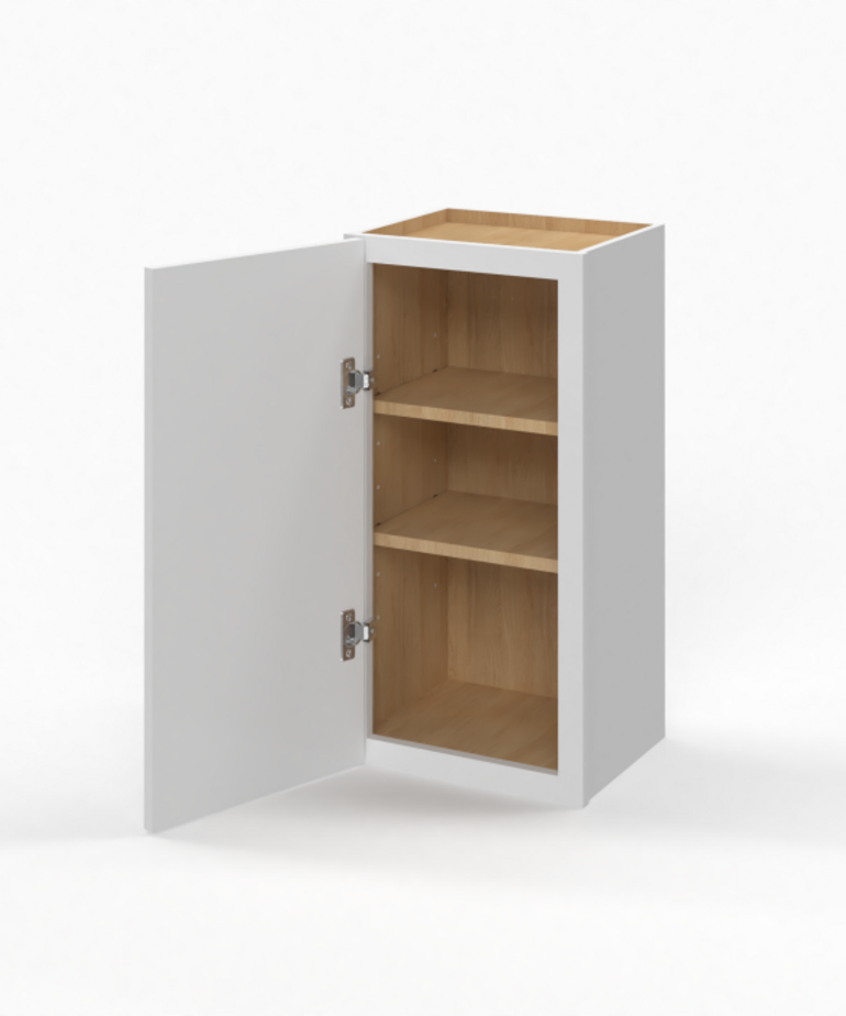 Evercraft Cabinetry Shaker White Wall 9W x 30H - 1 Door 2 Shelves