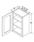 Evercraft Cabinetry Shaker White Wall 9W x 30H - 1 Door 2 Shelves