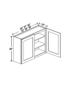 Evercraft Cabinetry Shaker White - Wall Cabinet - 24"W X 30"H X 12"D - 2D -2S
