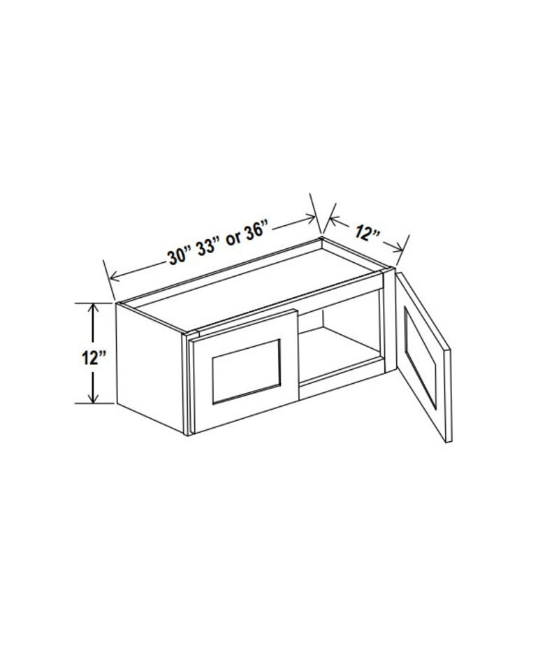 Evercraft Cabinetry Shaker White Wall 30W x 12H - 2 Door
