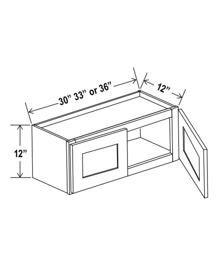 Evercraft Cabinetry Shaker White Wall 30W x 12H - 2 Door