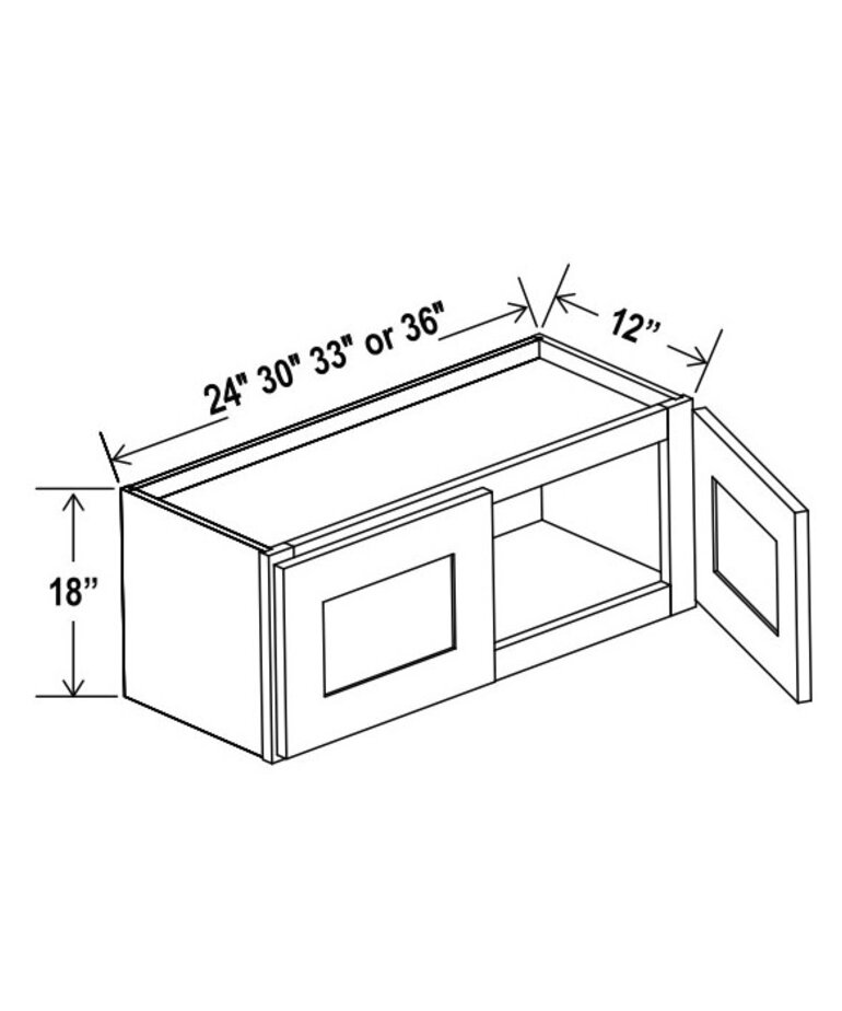 Evercraft Cabinetry Shaker White Wall 30W x 18H - 2 Door