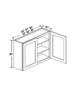 Evercraft Cabinetry Shaker White - Wall Cabinet Double Door - 30"W X 30"H X 12"D With 2 Door And 2 Shelf