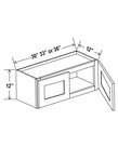 Evercraft Cabinetry Shaker White Wall 33W x 12H - 2 Door