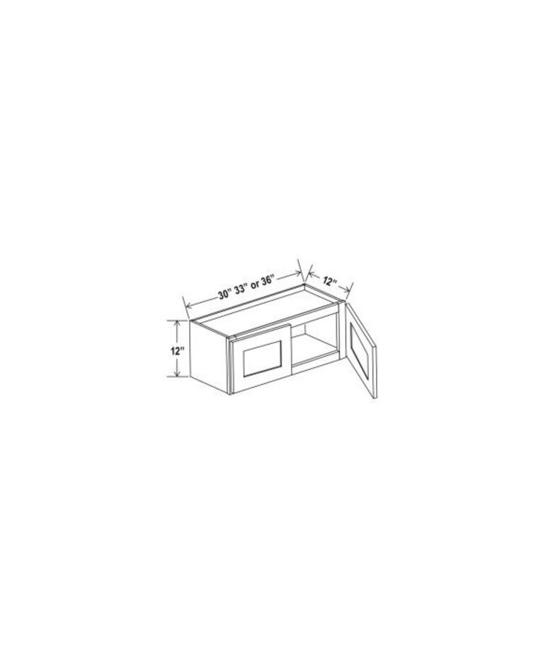 Evercraft Cabinetry Shaker White Wall 33W x 12H - 2 Door