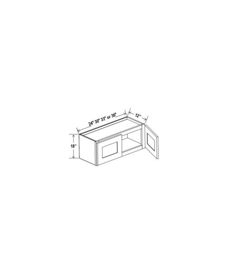 Evercraft Cabinetry Shaker White Wall 33W x 18H - 2 Door