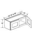 Evercraft Cabinetry Shaker White Wall 36W x 15H - 2 Door