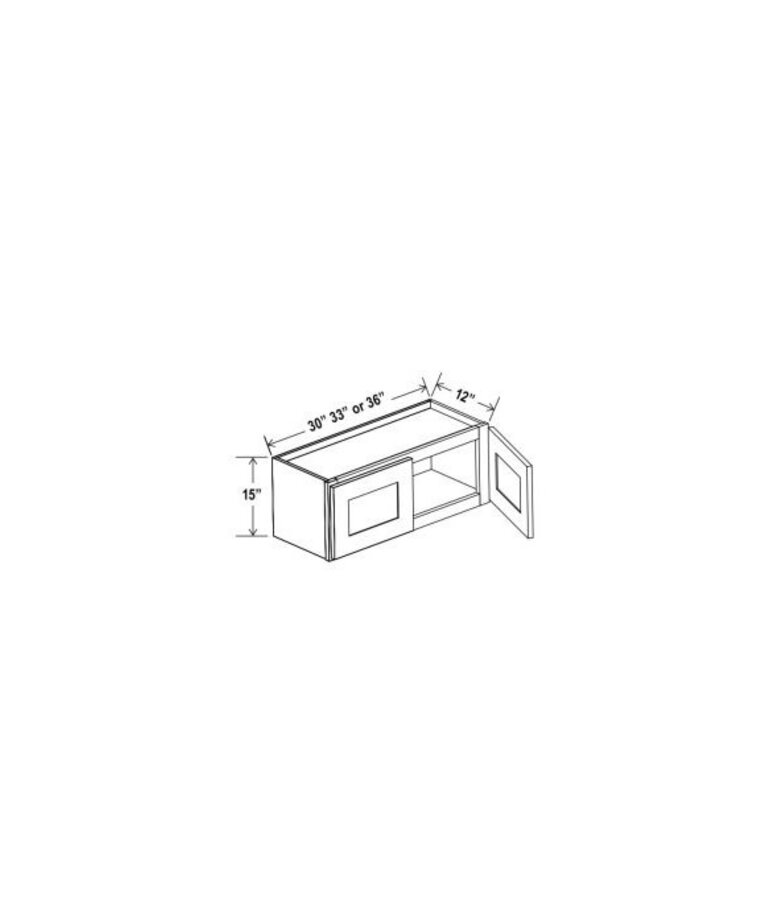 Evercraft Cabinetry Shaker White Wall 36W x 15H - 2 Door