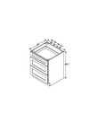 Evercraft Cabinetry Navy Blue Base 30W - 3 Drawers