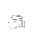 Evercraft Cabinetry Navy Blue Sink Base 30W - 2 Doors