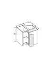 Evercraft Cabinetry Navy Blue Lazy Susan 36x36 - 2 Doors