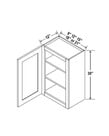 Evercraft Cabinetry Navy Blue - Wall Cabinet - 09"W x 30"H x 12"D - 1D -2S