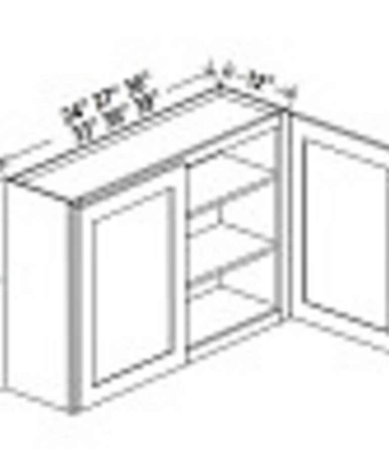 Evercraft Cabinetry Navy Blue Wall 24W x 30H - 2 Door 2 Shelves