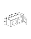 Evercraft Cabinetry Navy Blue Wall 30W x 18H - 2 Door