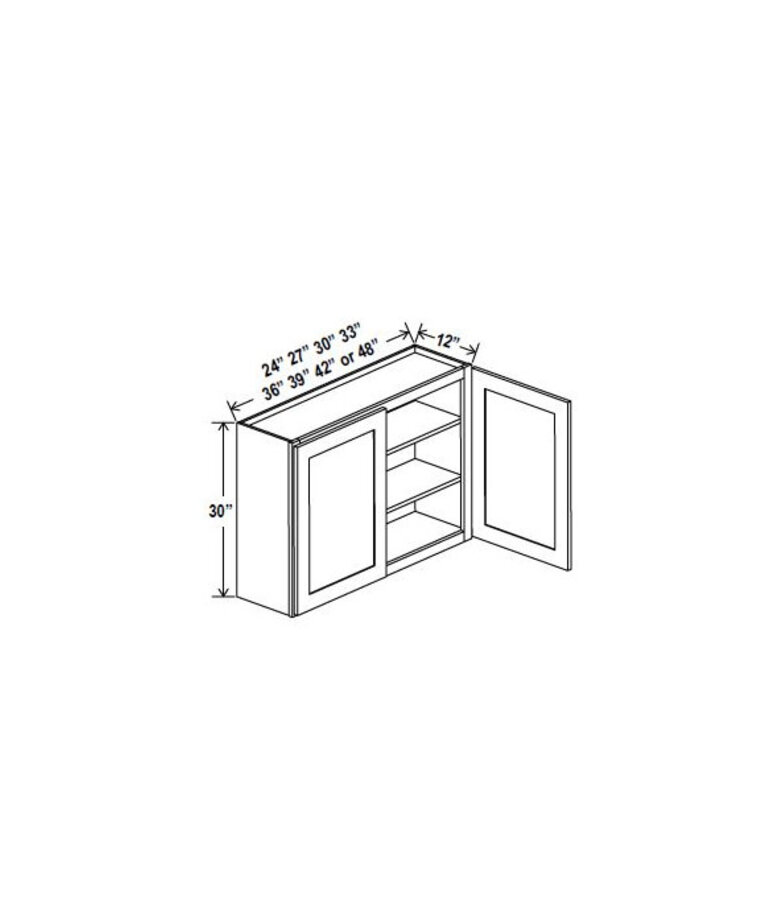 Evercraft Cabinetry Navy Blue Wall 30W x 30H - 2 Door 2 Shelves