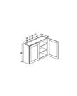 Evercraft Cabinetry Navy Blue - Wall Cabinet - 30"W x 30"H x 12"D - 2D -2S
