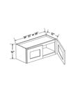 Evercraft Cabinetry Navy Blue - Wall Cabinet - 33"W x 12"H x 12"D - 2D