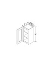 Evercraft Cabinetry Shaker White Wall 9W x 36H - 1 Door 2 Shelves