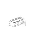 Evercraft Cabinetry Navy Blue Wall 36W x 15H - 2 Door
