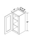 Evercraft Cabinetry Shaker White Wall 15W x 36H - 1 Door 2 Shelves