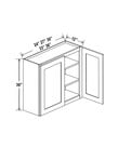 Evercraft Cabinetry Shaker White - Wall Cabinet Double Door - 24"W X 36"H X 12"D With 2 Door And 2 Shelf