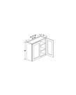 Evercraft Cabinetry Shaker White Wall 27W x 36H - 2 Door 2 Shelves