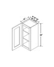 Evercraft Cabinetry Navy Blue - Wall Cabinet - 15"W x 36"H x 12"D - 1D -2S