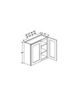 Evercraft Cabinetry Navy Blue Wall 30W x 36H - 2 Door 2 Shelves