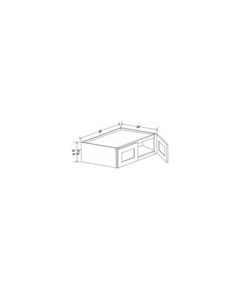 Evercraft Cabinetry Shaker White Wall 36W x 18H x 24D - 2 Door