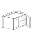 Evercraft Cabinetry Shaker White Wall 36W x 24H x 24D - 2 Door 1 Shelf