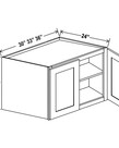 Evercraft Cabinetry Shaker White Wall 36W x 24H x 24D - 2 Door 1 Shelf